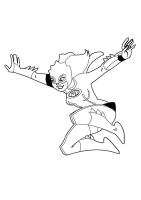 A coloring page of mega mindy